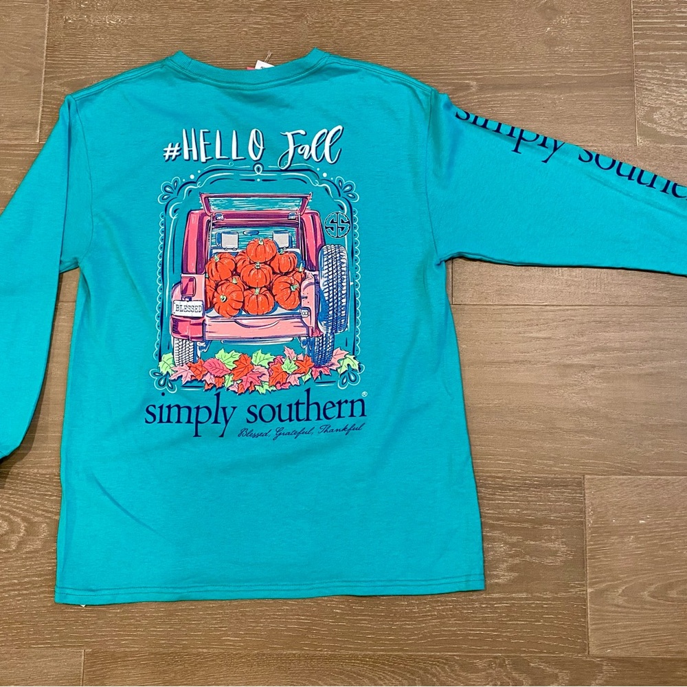 Kids Simply Southern Happy Fall Shirt, Youth Medium